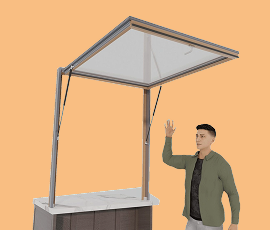 OpenUp Pass-Thru Gas Strut No Sill Awning Window (60x60)