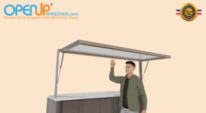 108 X 42 OpenUP Kitchen Pass Through Gas Strut Awning Window - NO Sill