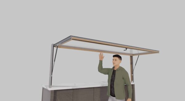 120 X 42 OpenUP Gas Strut Awning Kitchen Pass Through Window – NO Sill - Image 5