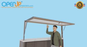120 X 42 OpenUP Gas Strut Awning Kitchen Pass Through Window – NO Sill