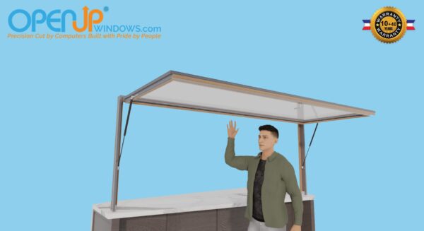 120 X 48 OpenUP Kitchen Pass Through Gas Strut Awning Window - NO Sill