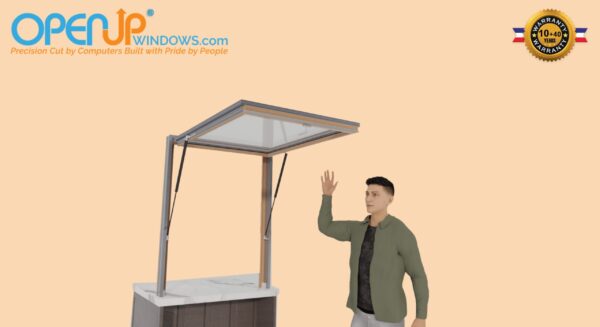 36 X 48 OpenUP Kitchen Pass Through Gas Strut Awning Window - NO Sill