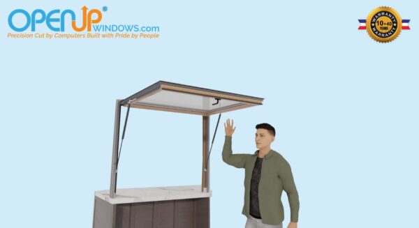 48 X 42 OpenUP Kitchen Pass Through Gas Strut Awning Window - NO Sill