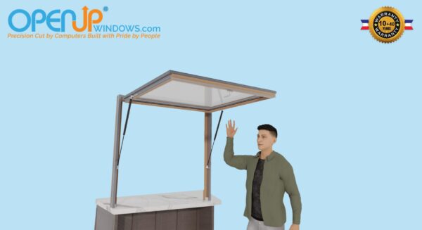 48 X 48 OpenUP Kitchen Pass Through Gas Strut Awning Window - NO Sill