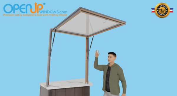 48 X 60 OpenUP Kitchen Pass Through Gas Strut Awning Window - NO Sill