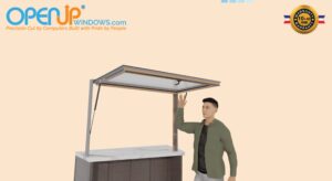 60 X 42 OpenUP Kitchen Pass Through Gas Strut Awning Window - NO Sill