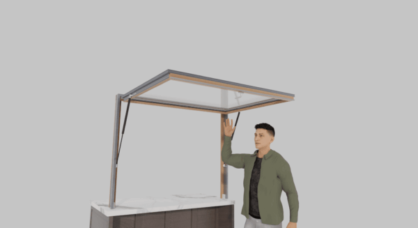 120 X 48 OpenUP Kitchen Pass Through Gas Strut Awning Window - NO Sill - Image 15