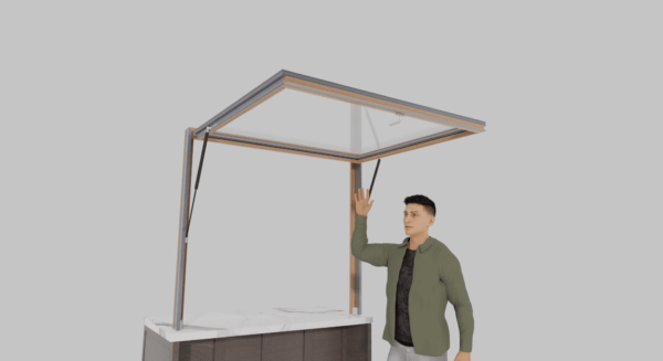 120 X 48 OpenUP Kitchen Pass Through Gas Strut Awning Window - NO Sill - Image 16