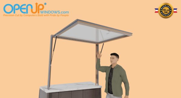 60 X 54 OpenUP Kitchen Pass Through Gas Strut Awning Window - NO Sill