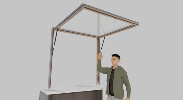 120 X 48 OpenUP Kitchen Pass Through Gas Strut Awning Window - NO Sill - Image 17