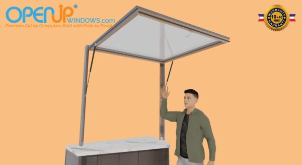 60 X 42 OpenUP Kitchen Pass Through Gas Strut Awning Window - NO Sill - Image 6