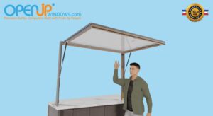 72 X 54 OpenUP Kitchen Pass Through Gas Strut Awning Window - NO Sill