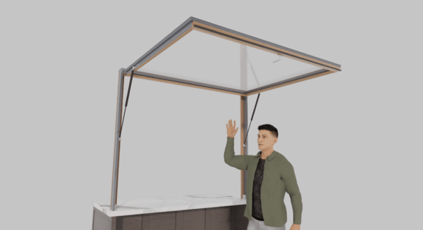 120 X 48 OpenUP Kitchen Pass Through Gas Strut Awning Window - NO Sill - Image 20