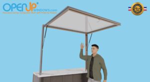 72 X 60 OpenUP Kitchen Pass Through Gas Strut Awning Window - NO Sill