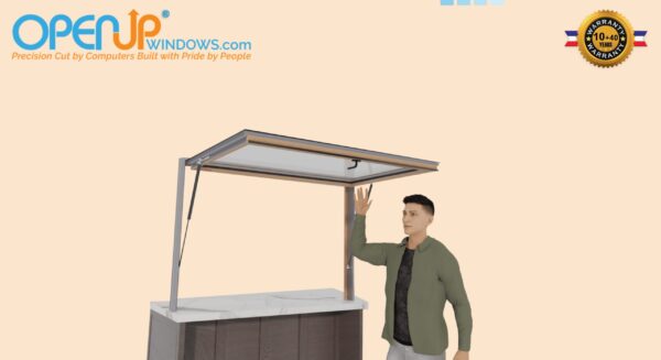 84 X 54 OpenUP Kitchen Pass Through Gas Strut Awning Window - NO Sill - Image 2