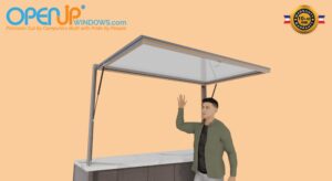 84 X 54 OpenUP Kitchen Pass Through Gas Strut Awning Window - NO Sill