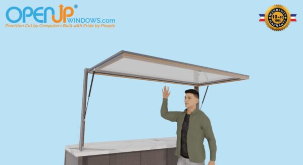 96 X 48 OpenUP Kitchen Pass Through Gas Strut Awning Window - NO Sill