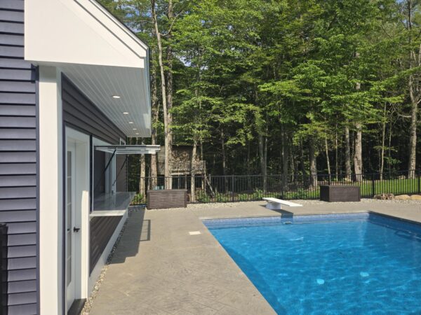 OpenUp Window gas strut window in pool house 120x48