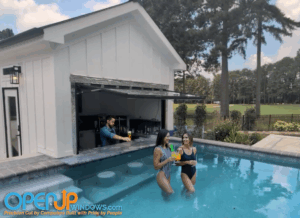 OpenUp Windows Swim Up Bar Window 120x54 it is huge and makes this the best pool house ever