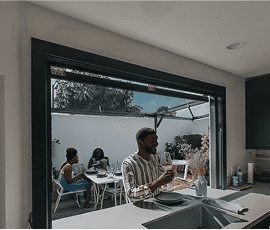 Gas Strut Pass-Through window by OpenUp Windows makes parties better.