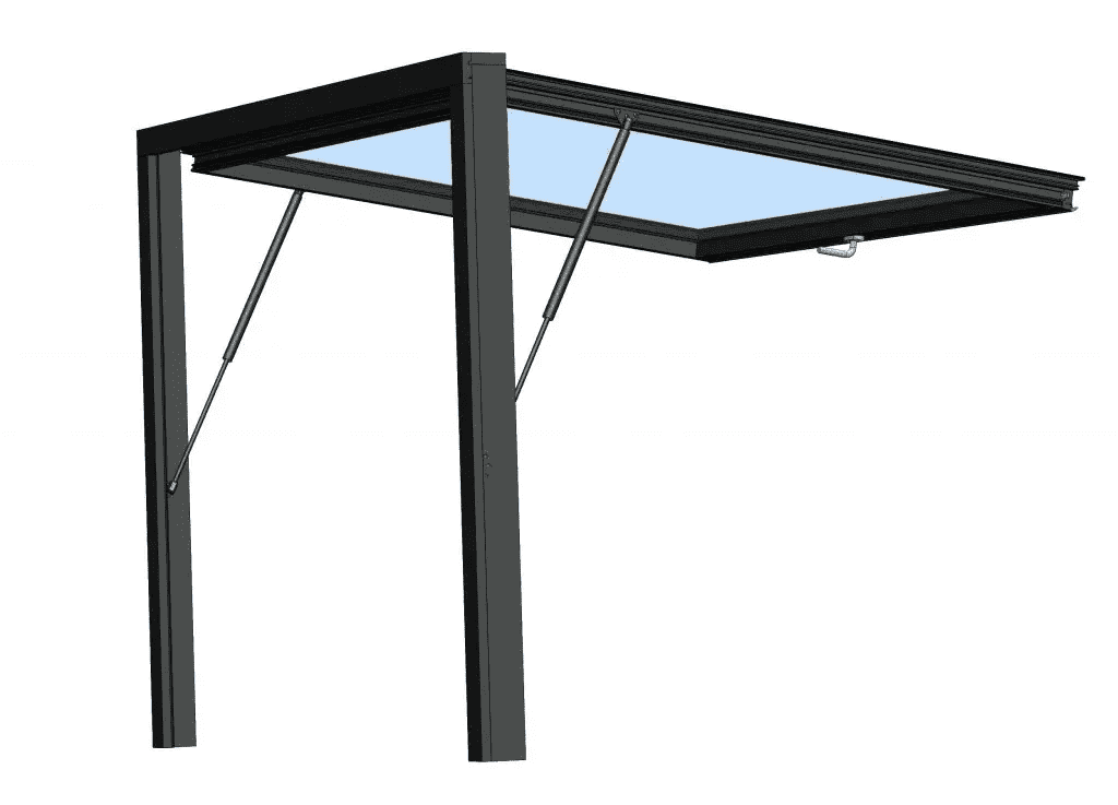 120 X 48 OpenUP Kitchen Pass Through Gas Strut Awning Window - NO Sill - Image 5